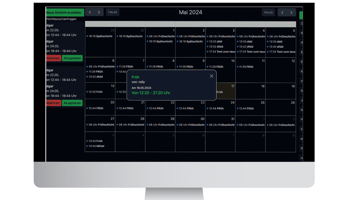 Desktop Schichtplanung