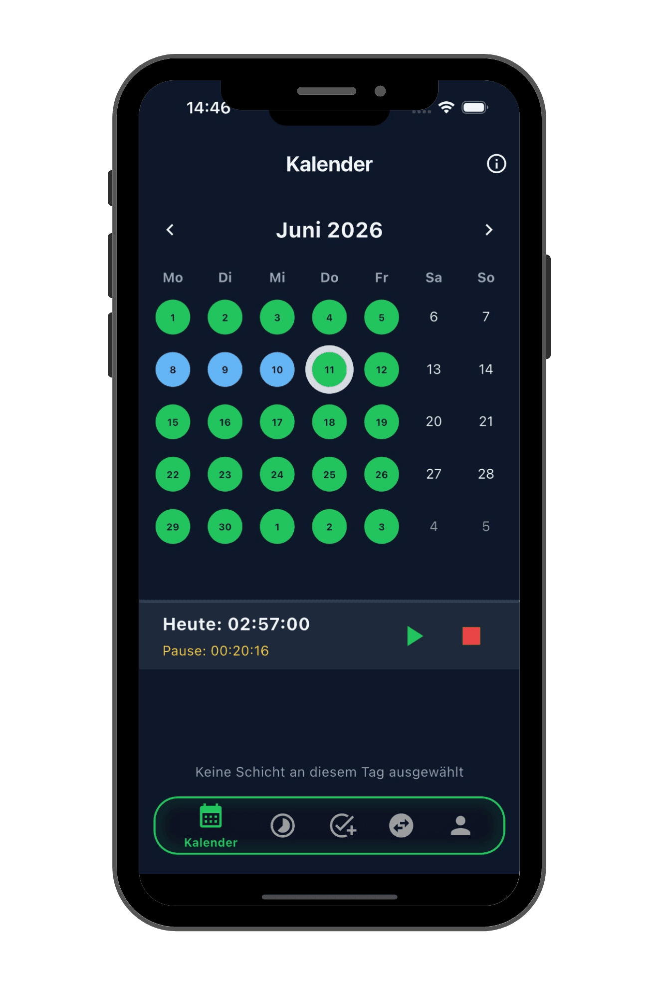 Shiftly24 Mobile App Ansicht 2