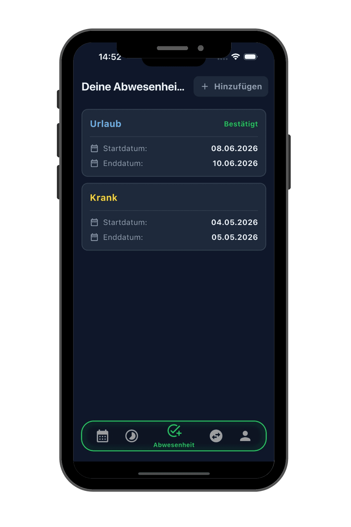 Shiftly24 Mobile App Ansicht 1