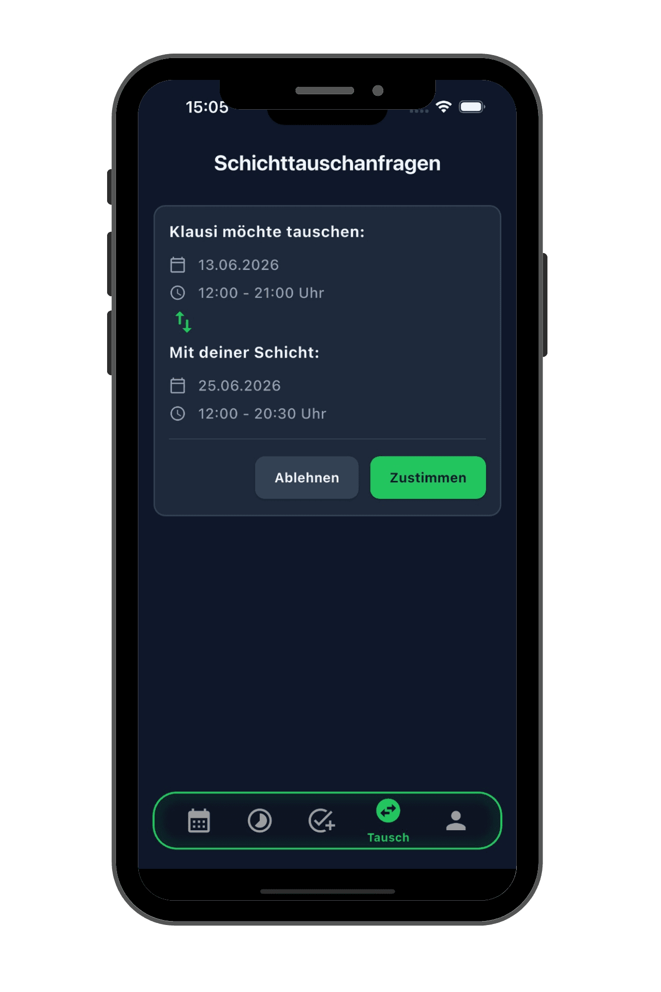 Shiftly24 Mobile App Ansicht 3